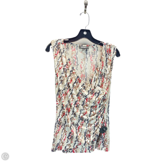 Top Sleeveless By Dkny In Red & Tan, Size: S
