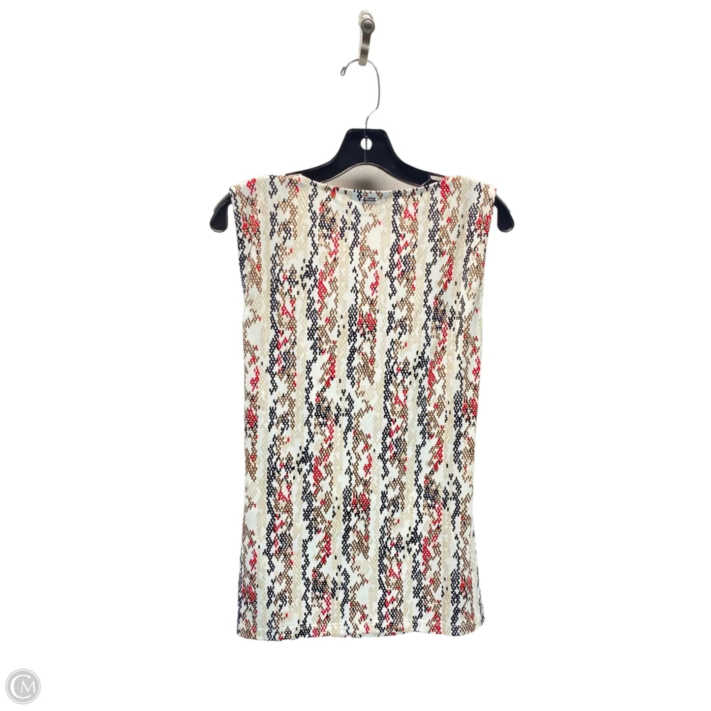 Top Sleeveless By Dkny In Red & Tan, Size: S