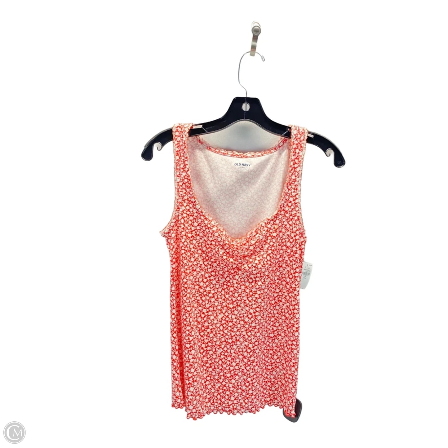 Top Sleeveless By Old Navy In Orange & White, Size: M