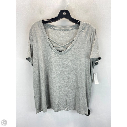 Top Short Sleeve By New York And Co In Grey, Size: L