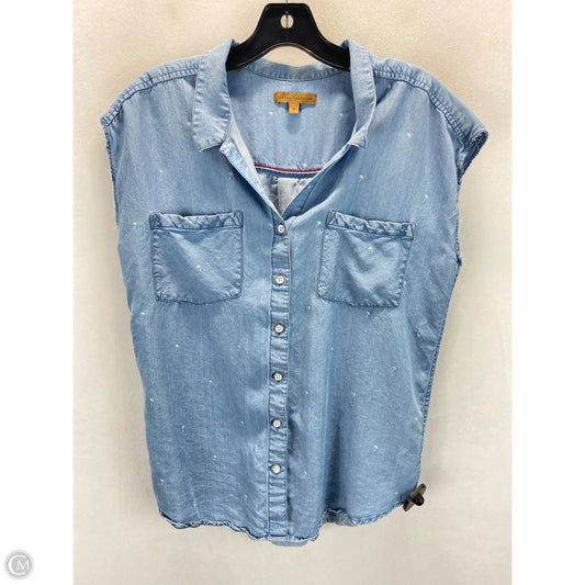 Top Sleeveless By Jachs Girlfirend In Blue & White, Size: S