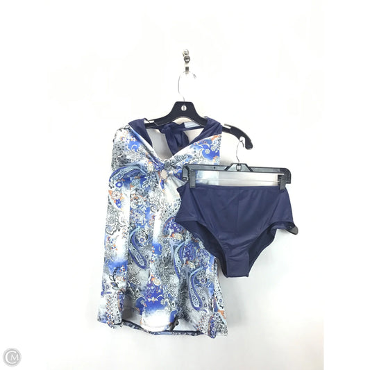 Swimsuit 2pc By Clothes Mentor In Blue & White, Size: Xl