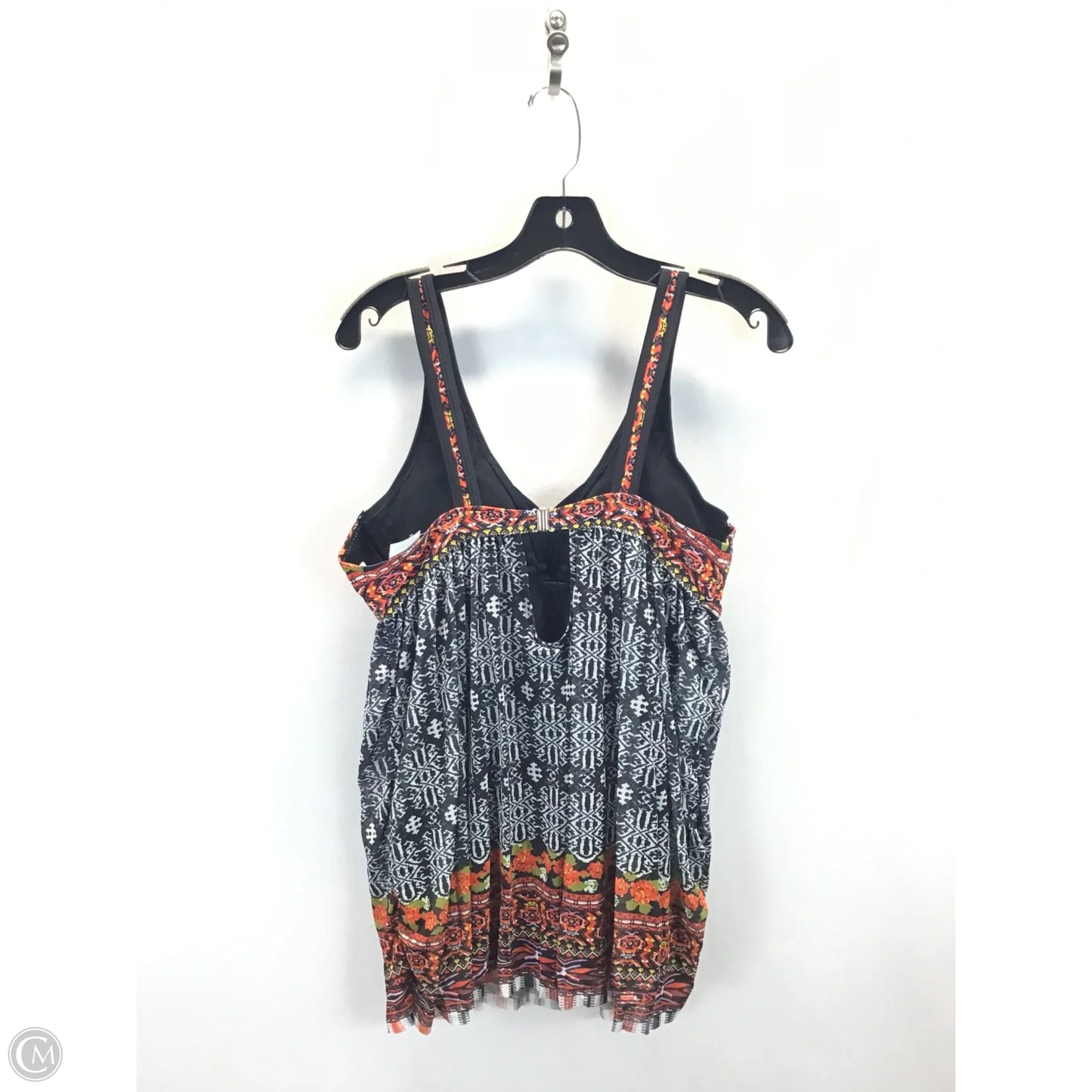 Swimsuit By Clothes Mentor In Orange & White, Size: L