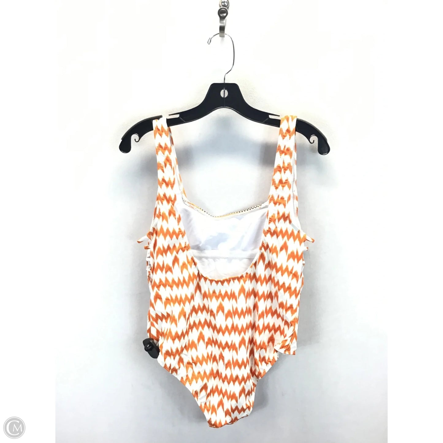 Swimsuit By Clothes Mentor In Orange & White, Size: L