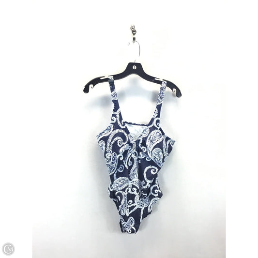 Swimsuit By Clothes Mentor In Blue & White, Size: L