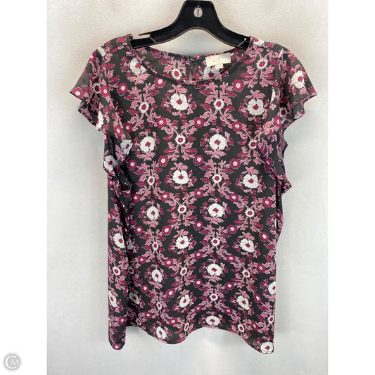 Top Sleeveless By Loft In Black & Purple, Size: Xl