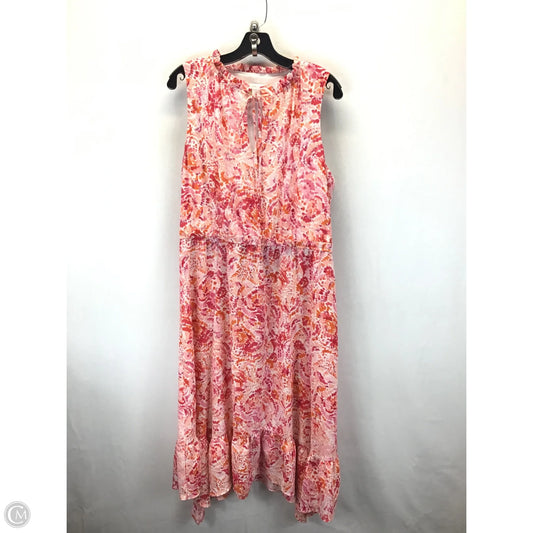 Dress Casual Maxi By London Times In Orange & Pink, Size: 16