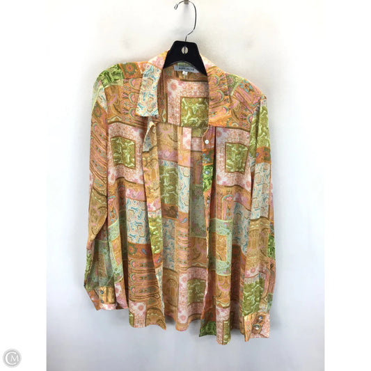 Blouse Long Sleeve By Rose And Olive In Paisley Print, Size: Xl