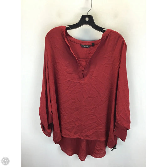 Blouse Long Sleeve By Simply Vera In Red, Size: Xl