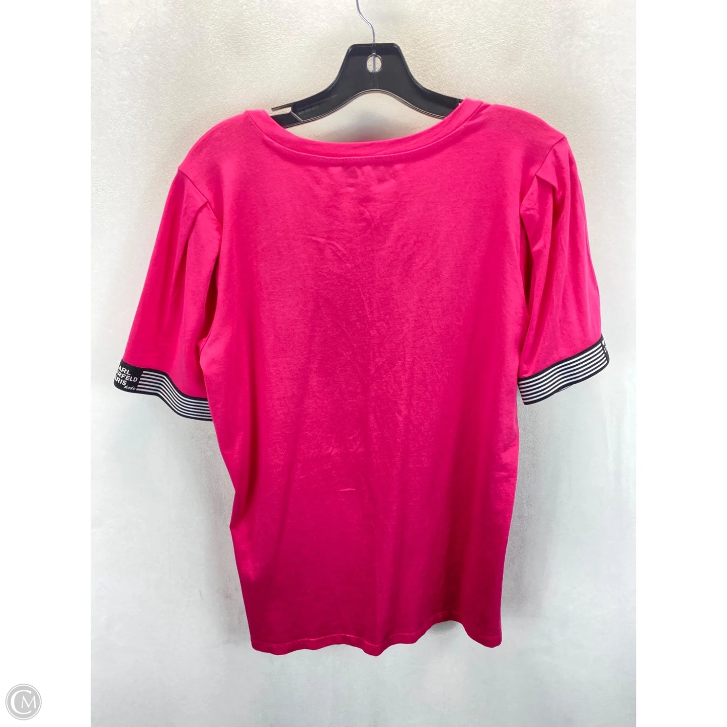 Top Short Sleeve Designer By Karl Lagerfeld In Pink, Size: M