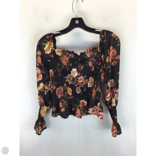 Top Long Sleeve By Heart & Hips In Floral Print, Size: M