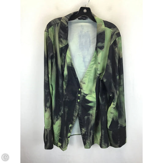 Tunic Long Sleeve By Pretty Little Thing In Black & Green, Size: 20