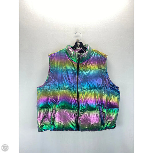 Vest Puffer & Quilted By Shein In Rainbow Print, Size: 4x