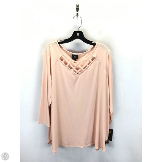 Top 3/4 Sleeve By Jm Collections In Peach, Size: 3x