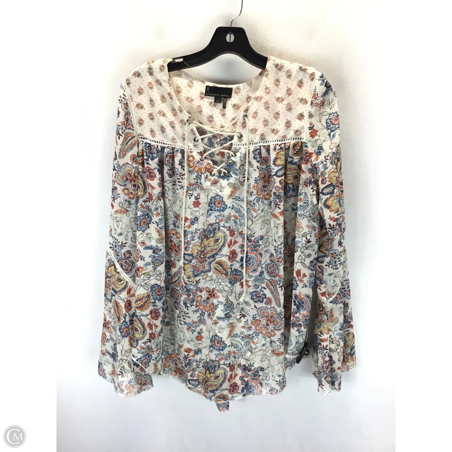 Blouse Long Sleeve By Jeans By Buffalo In Paisley Print, Size: M