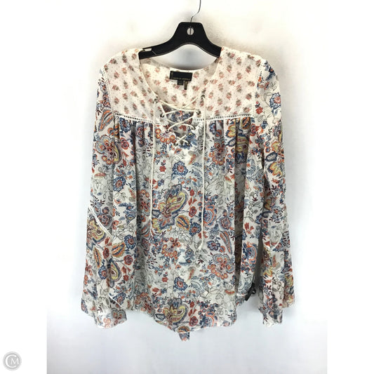 Blouse Long Sleeve By Jeans By Buffalo In Paisley Print, Size: M