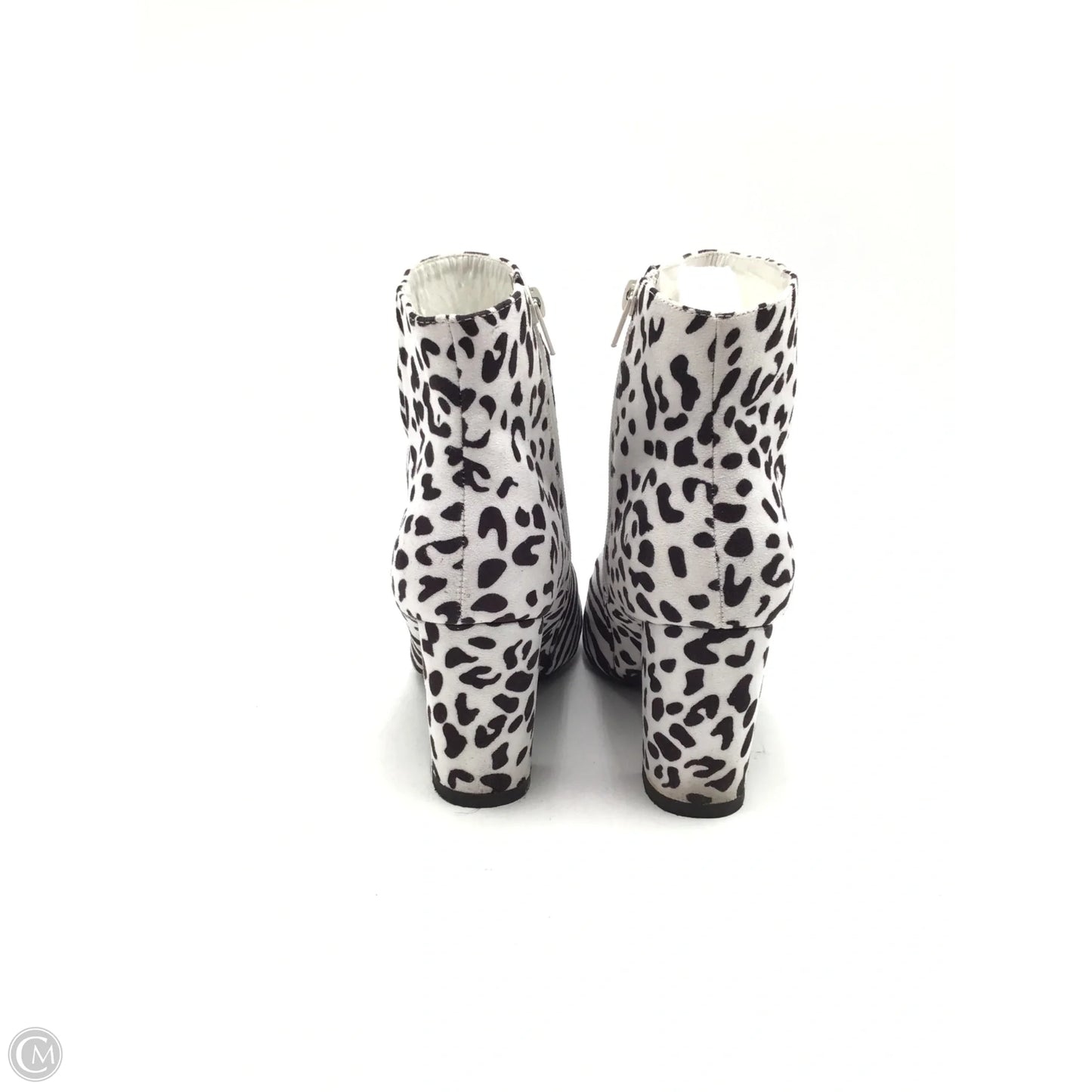 Boots Ankle Heels By Bamboo In Zebra Print, Size: 8.5