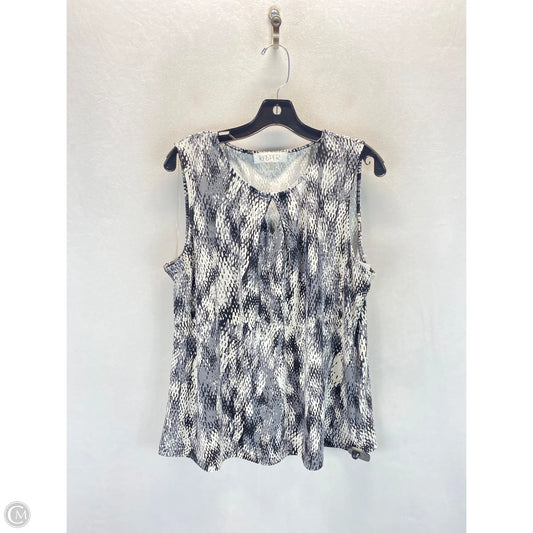Top Sleeveless By Kasper In Grey & White, Size: Xl