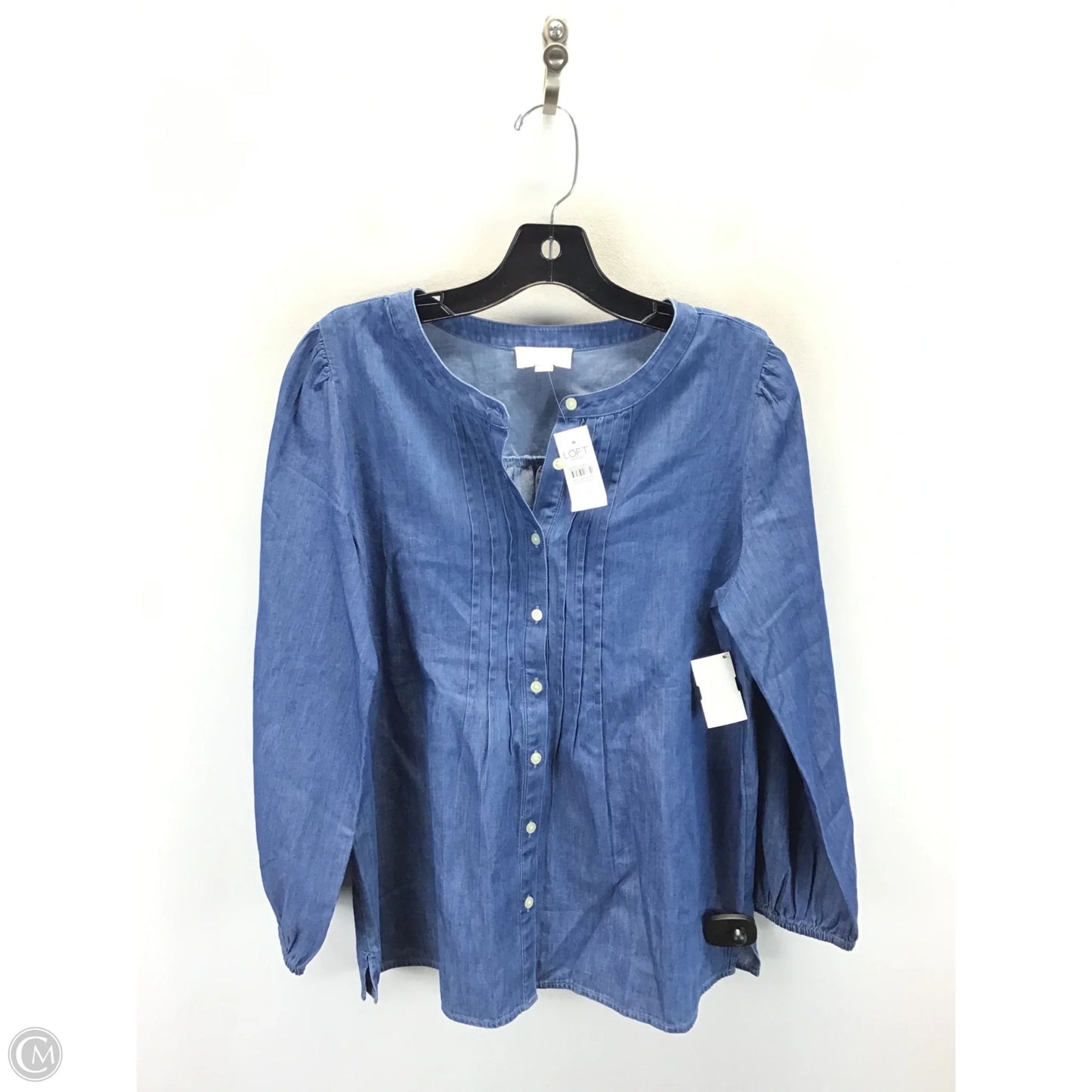 Top Long Sleeve By Loft In Blue Denim, Size: S