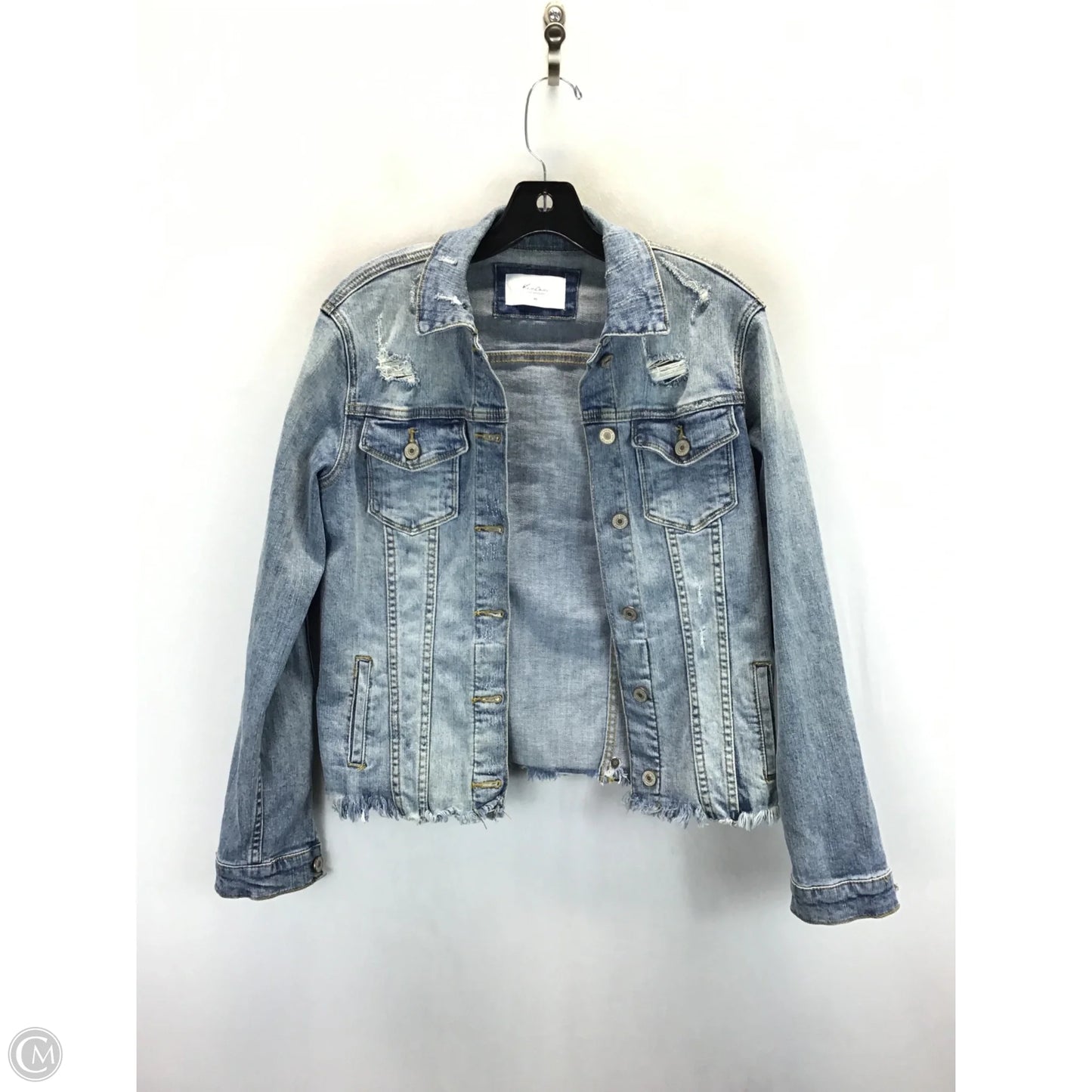 Jacket Denim By Kancan In Blue Denim, Size: Xs