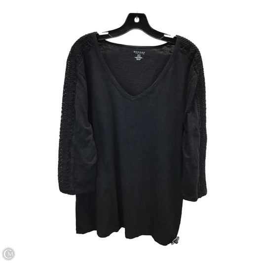 Top Long Sleeve By Sonoma In Black, Size: Xl