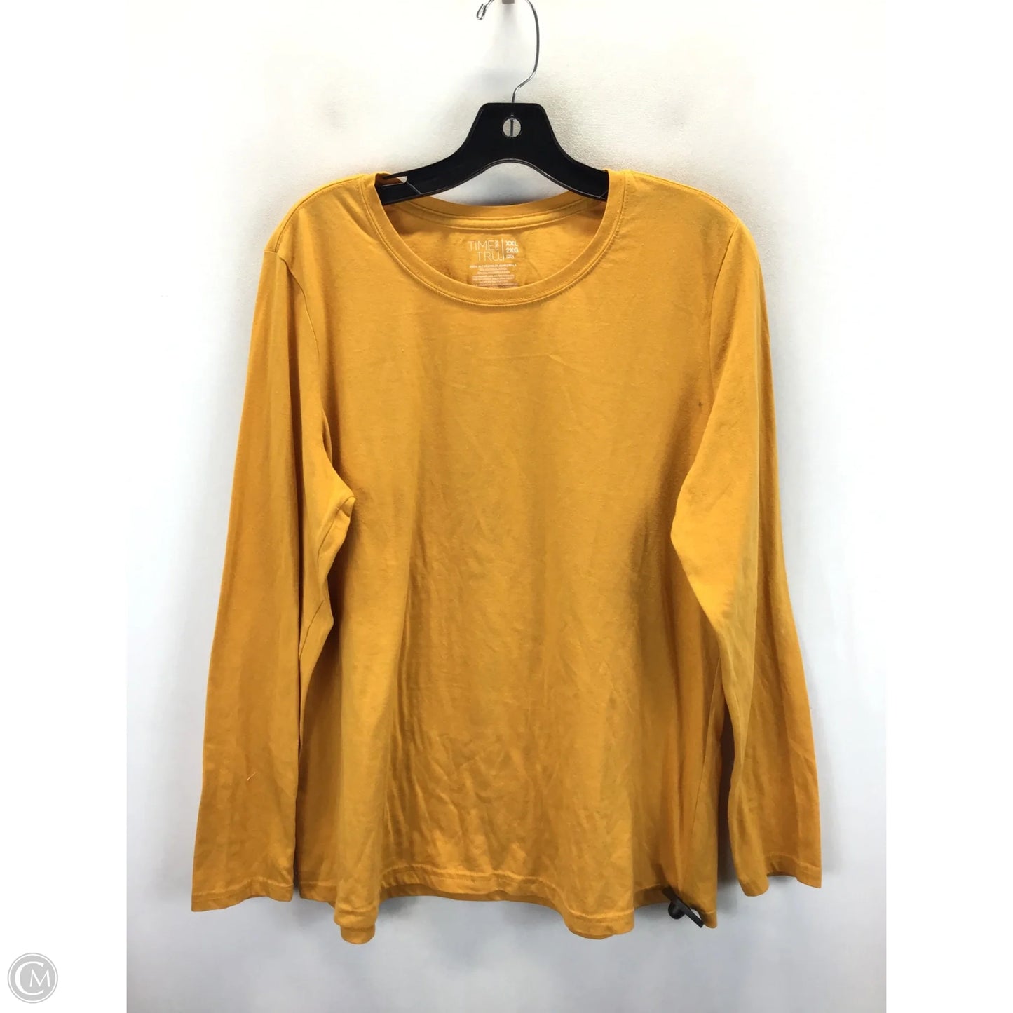 Top Long Sleeve By Time And Tru In Yellow, Size: Xxl