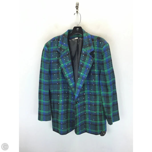 Blazer By Clothes Mentor In Plaid Pattern, Size: M