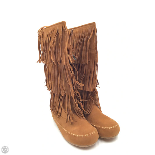 Boots Knee Flats By Natural Reflections In Tan, Size: 10