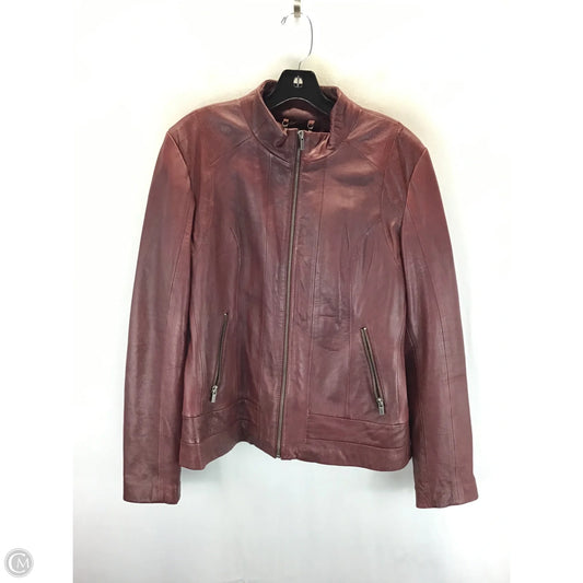 Jacket Leather By Wilsons Leather In Maroon, Size: Xl