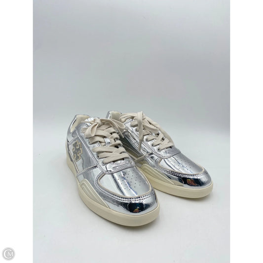 Shoes Designer By Tory Burch In Silver & White, Size: 9.5