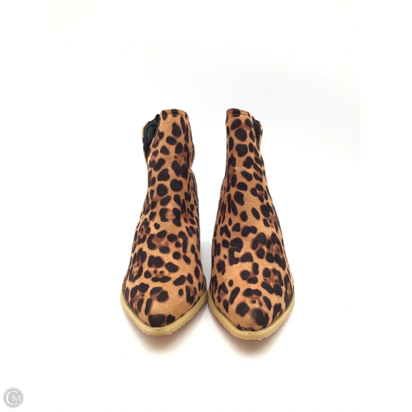 Boots Ankle Heels By Clothes Mentor In Leopard Print, Size: 12