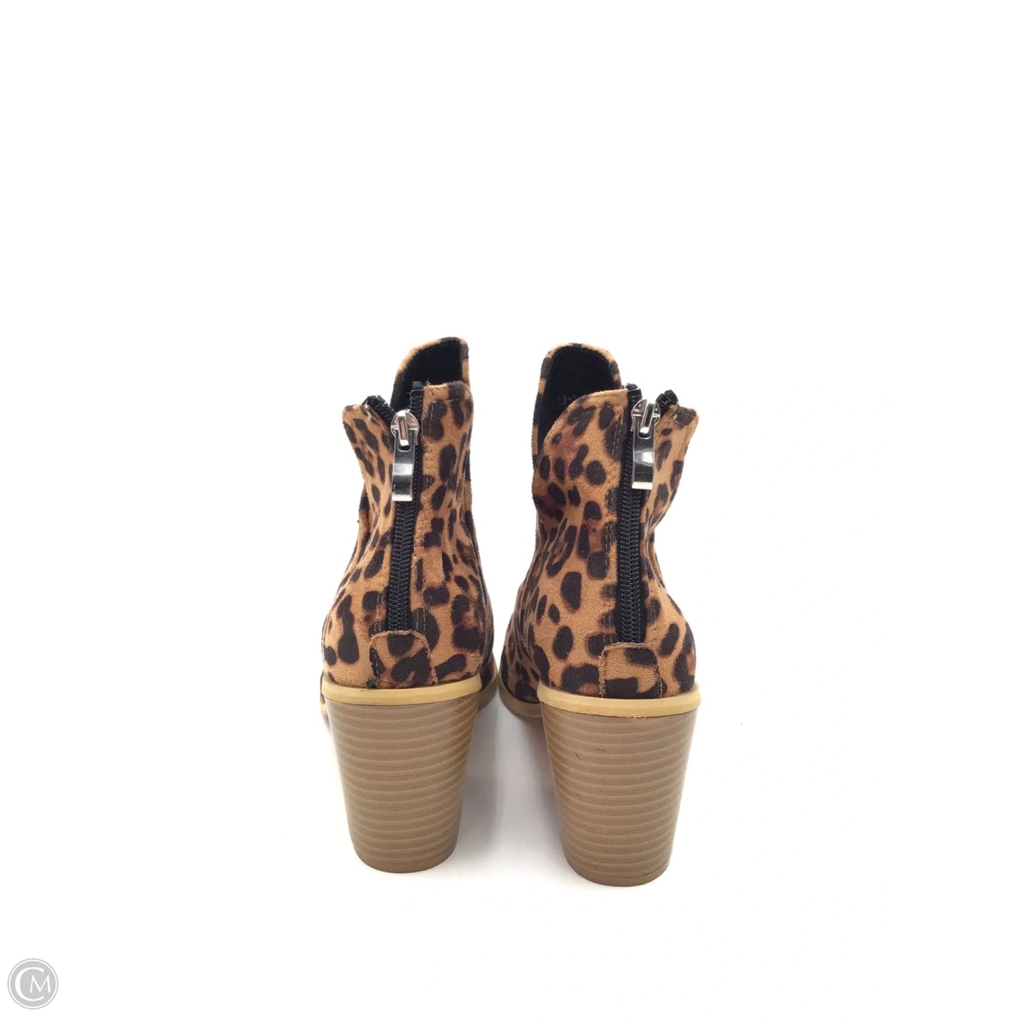 Boots Ankle Heels By Clothes Mentor In Leopard Print, Size: 12