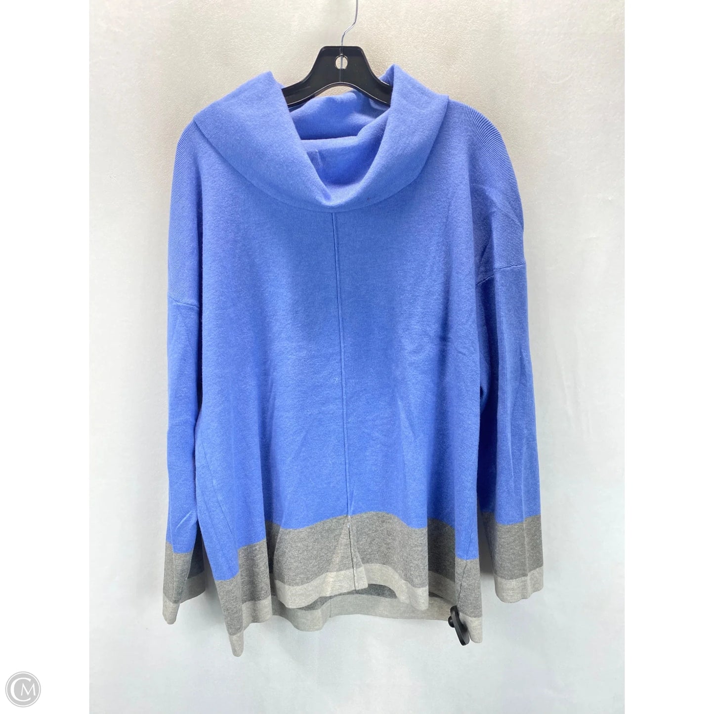 Sweater By Clothes Mentor In Blue & Grey, Size: Xxl
