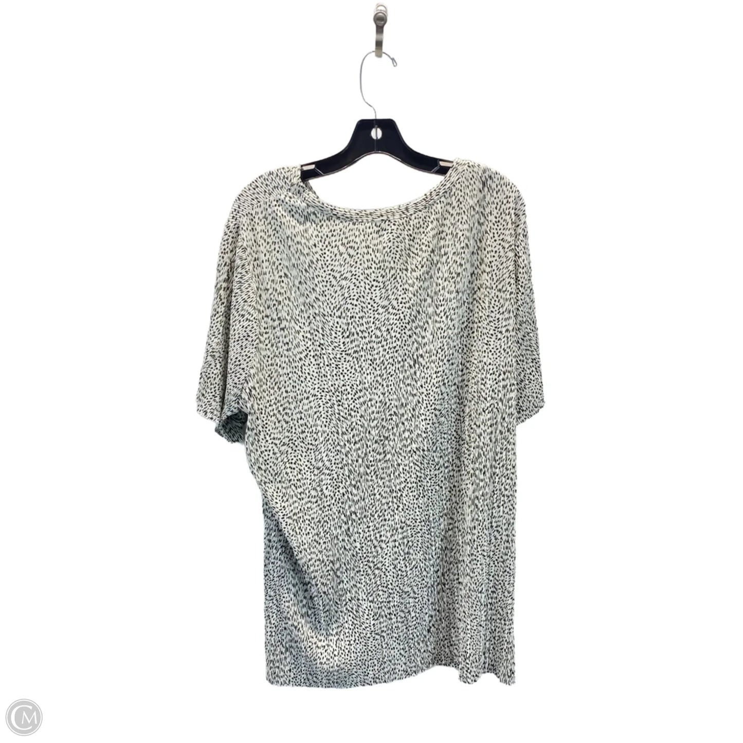 Top Short Sleeve By Jaclyn Smith In Green & White, Size: 2x