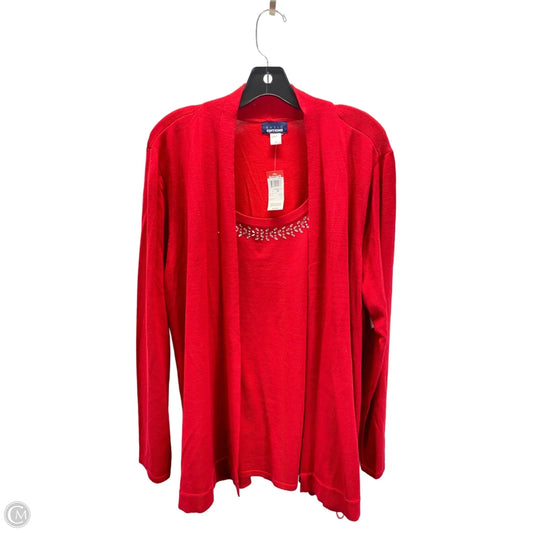 Sweater By Basic Editions In Red, Size: 2x