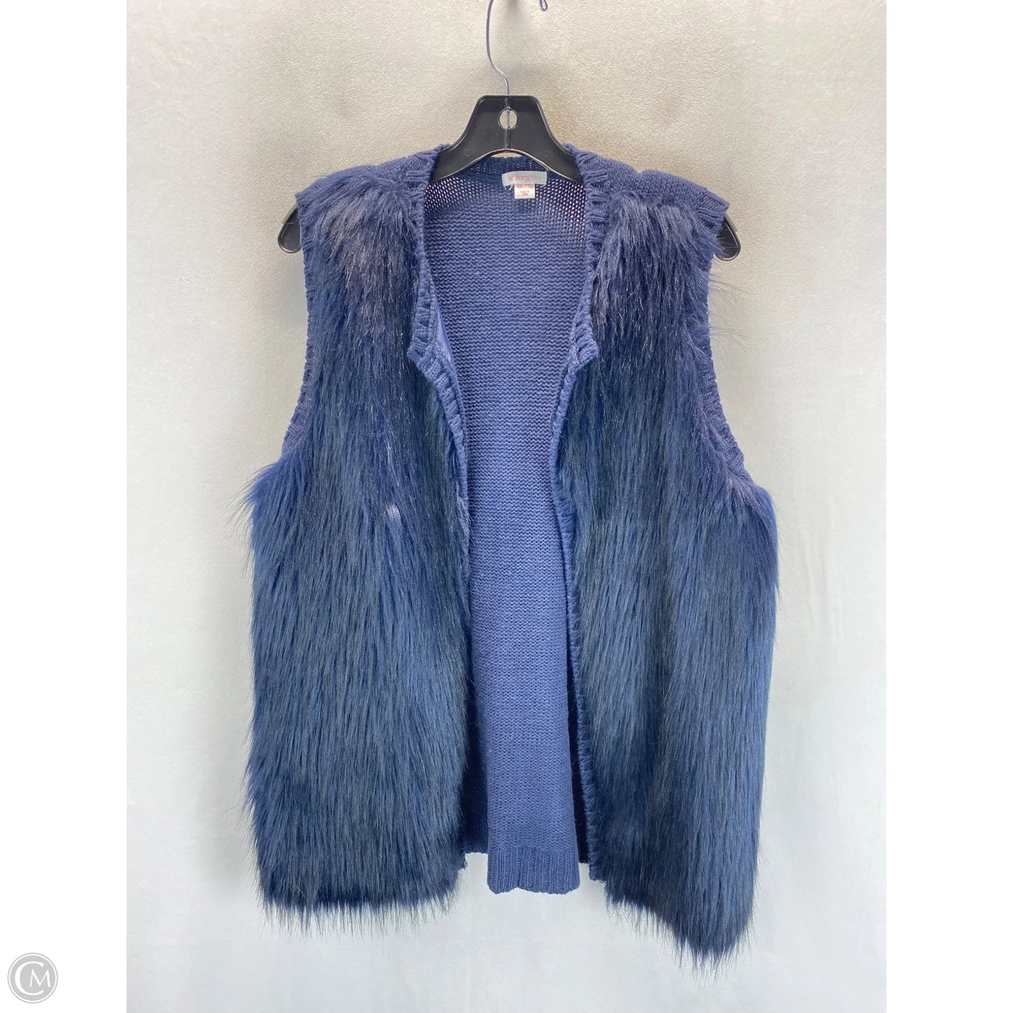 Vest Faux Fur & Sherpa By Xhilaration In Navy, Size: Xxl
