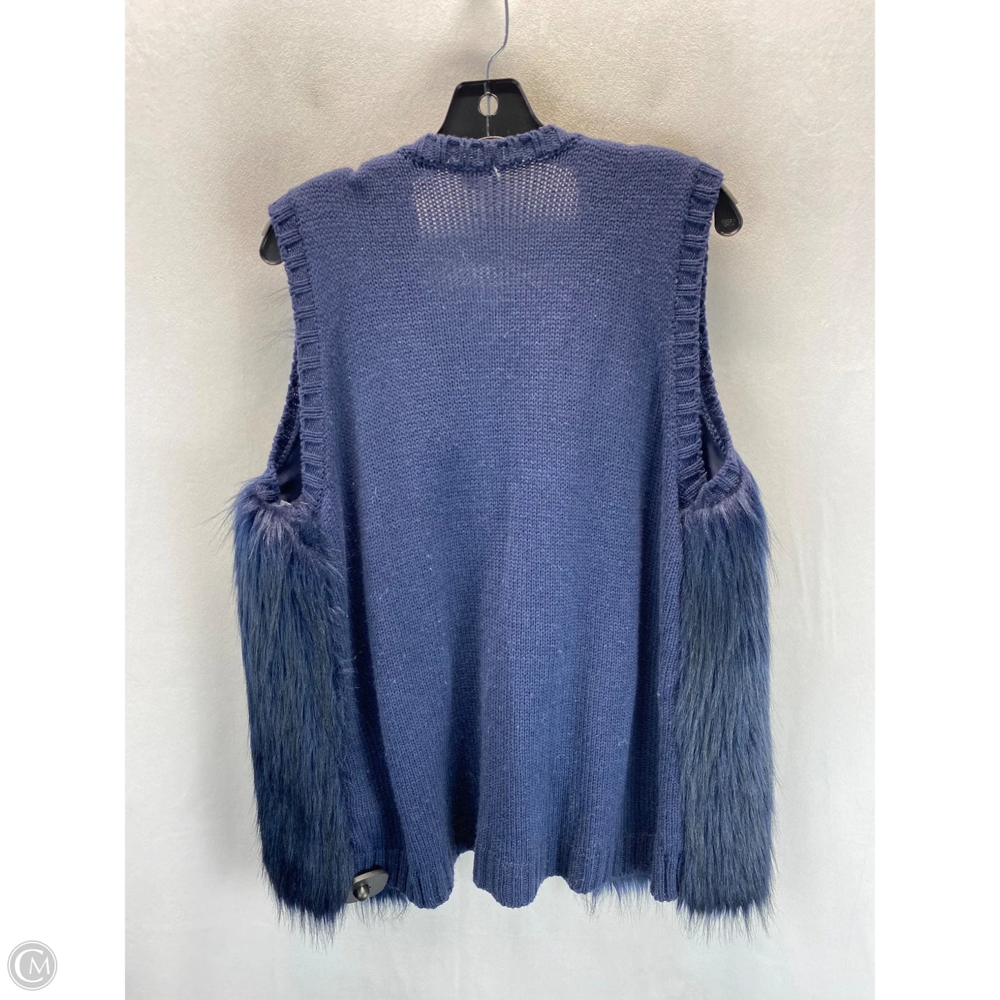 Vest Faux Fur & Sherpa By Xhilaration In Navy, Size: Xxl