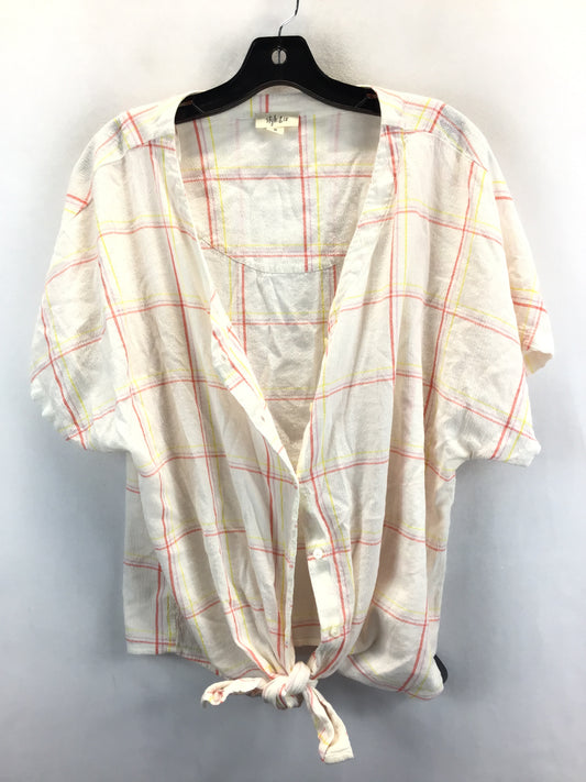 Striped Pattern Top Short Sleeve Style And Company, Size Xl