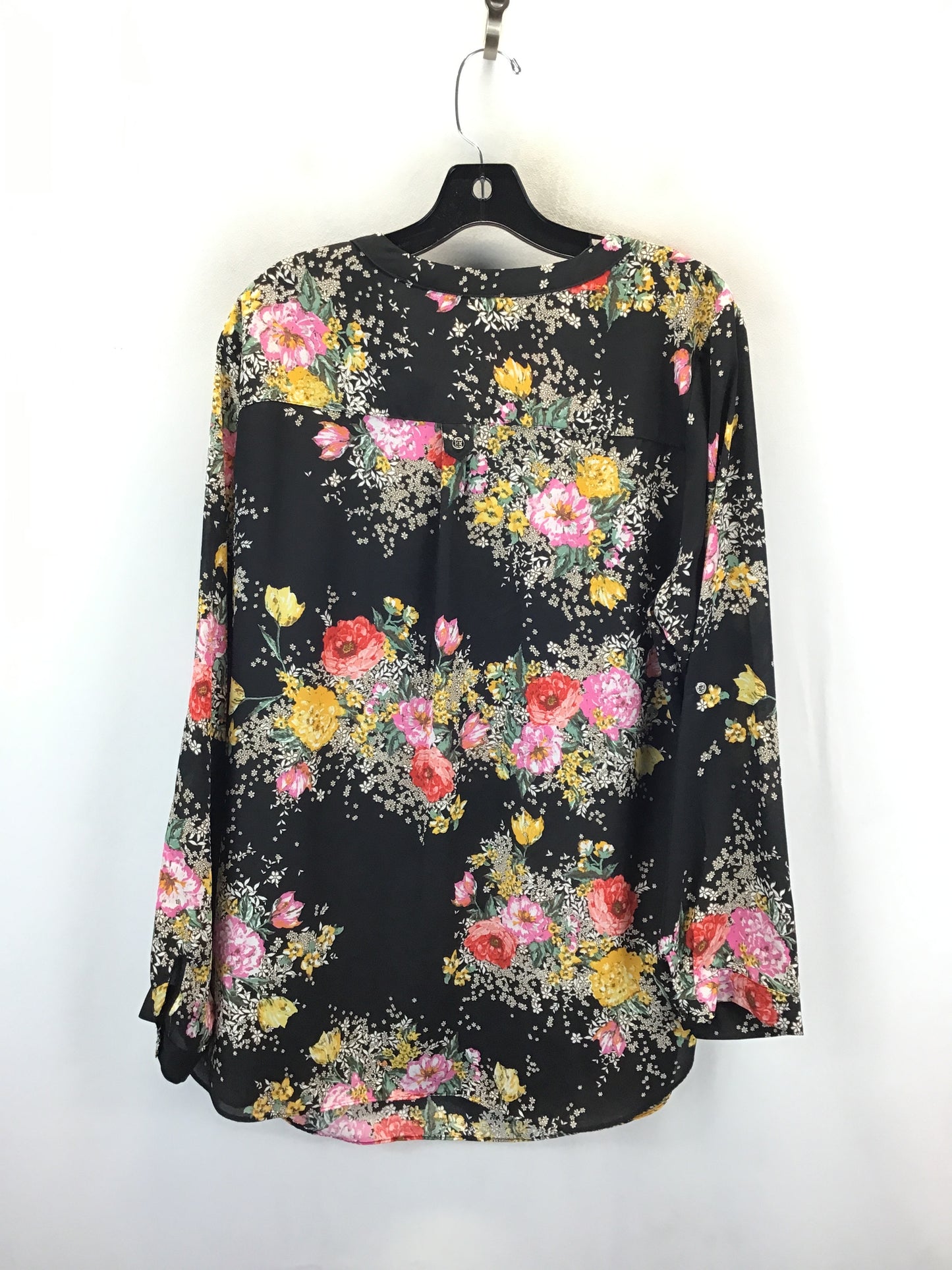 Top Long Sleeve By Zac And Rachel In Floral Print, Size: 2x