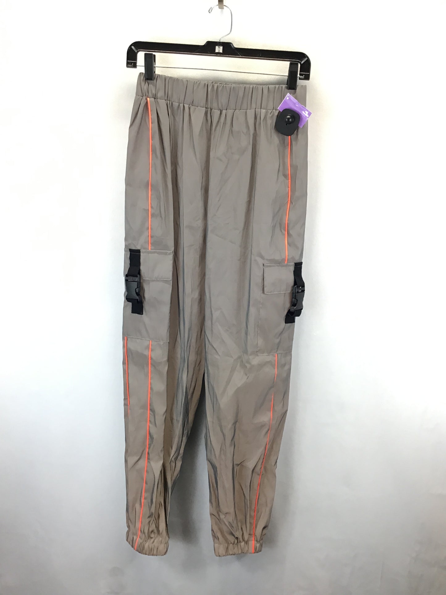 Athletic Pants By Shein In Grey & Orange, Size: L