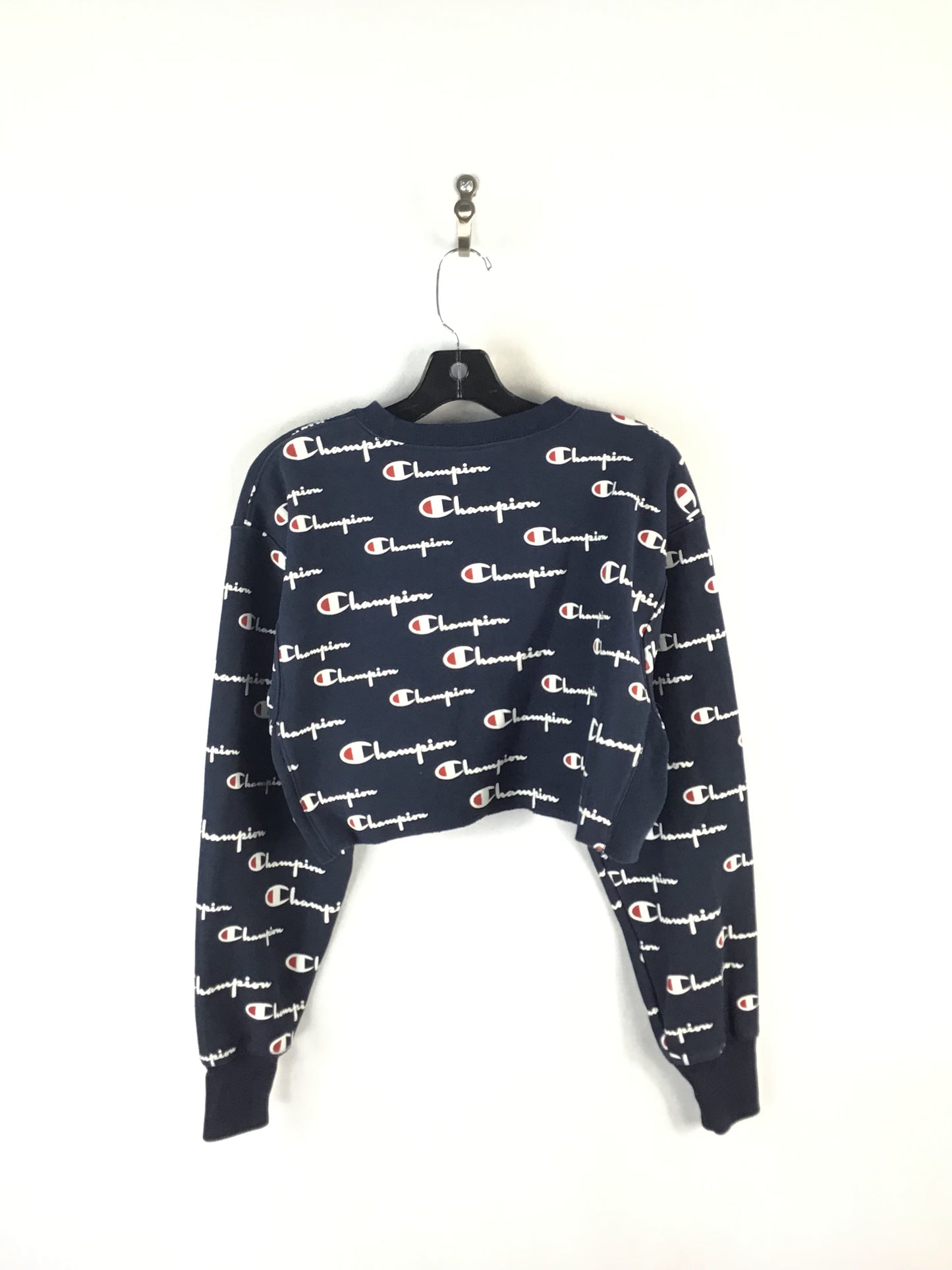 Athletic Top Long Sleeve Crewneck By Champion In Blue, Size: S