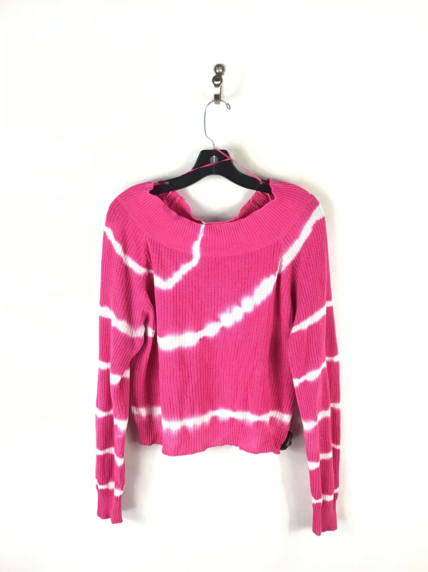 Sweater By Clothes Mentor In Pink & White, Size: M