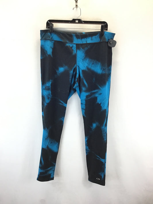 Athletic Leggings By Champion In Black & Blue, Size: Xxl