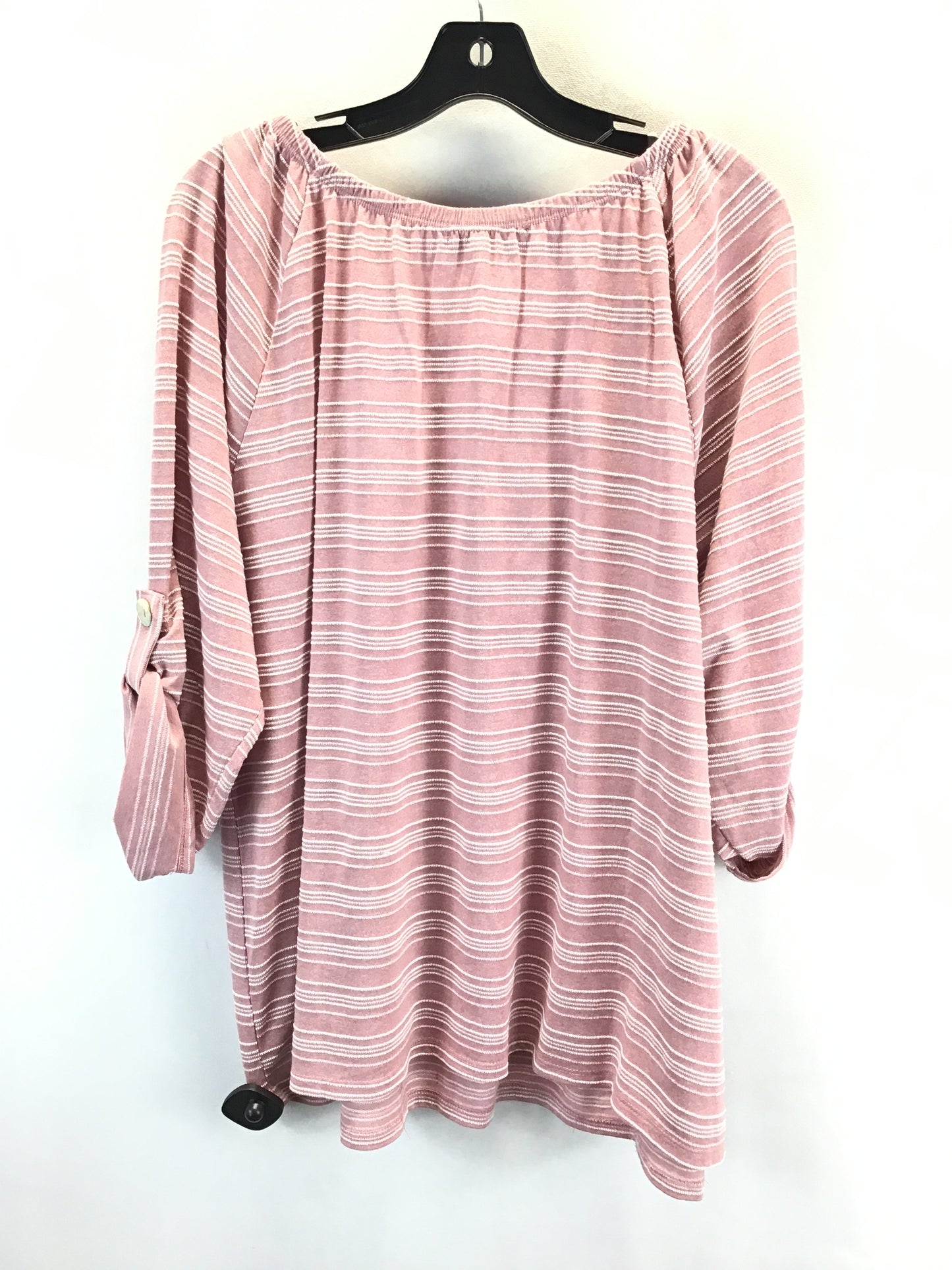 Top 3/4 Sleeve By Adrienne Vittadini In Pink, Size: 2x