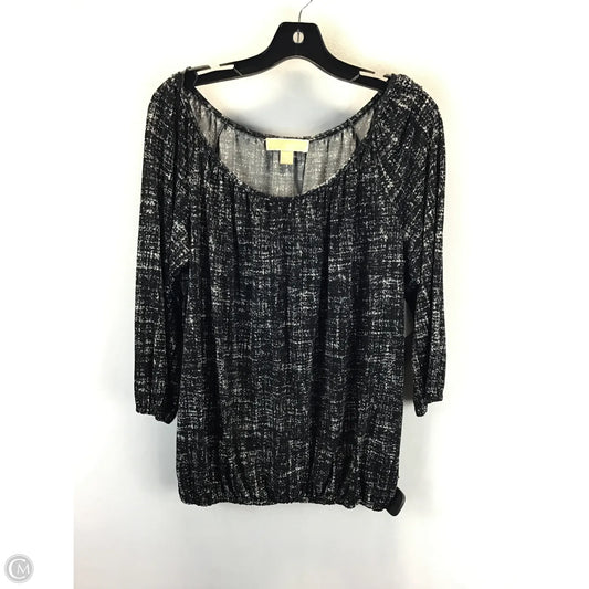 Top Long Sleeve By Michael By Michael Kors In Black & White, Size: M