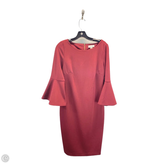 Dress Casual Midi By Calvin Klein In Red, Size: 10