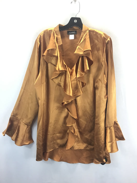 Top Long Sleeve By Clothes Mentor In Bronze, Size: Xl