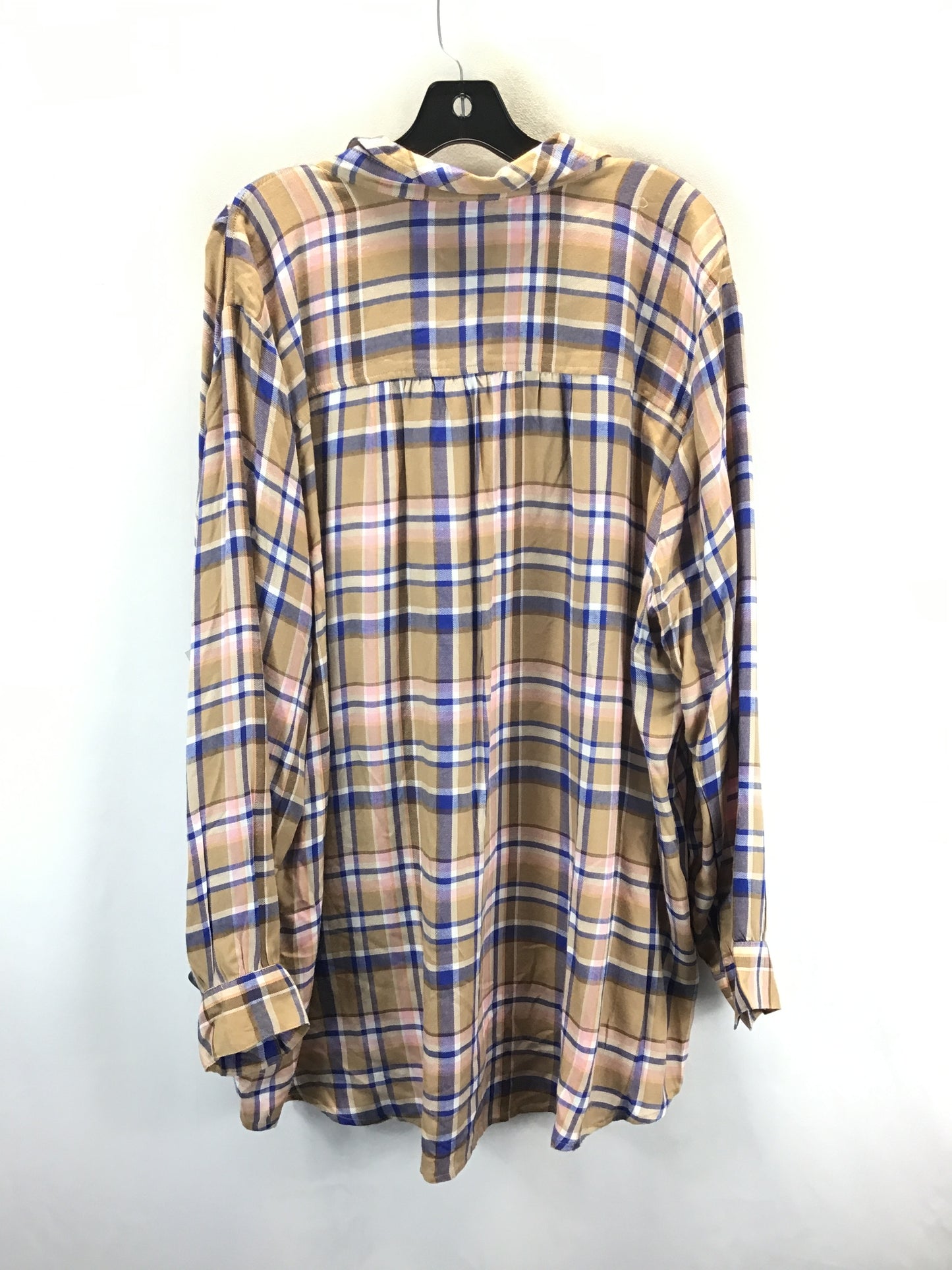 Top Long Sleeve By Style And Company In Plaid Pattern, Size: 3x