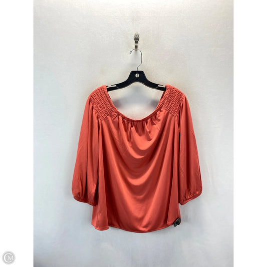 Top 2pc 3/4 Sleeve By Ann Taylor In Orange, Size: L