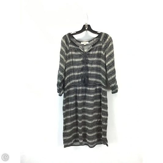 Dress Casual Midi By Loft In Black & White, Size: L